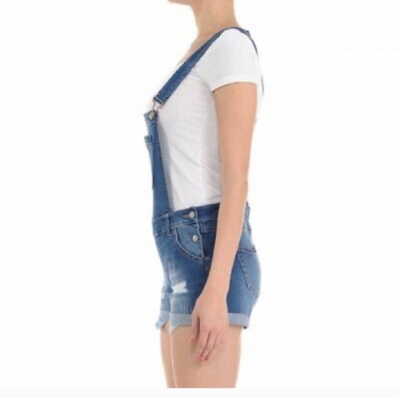 Basic Denim Wax Jean Overall Shorts (M) - Picture 3 of 8